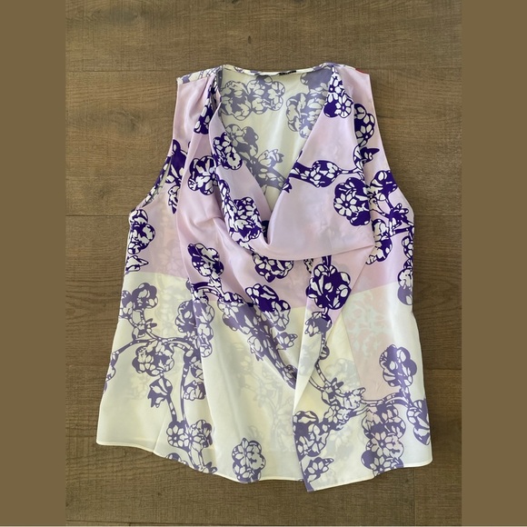 diane von furstenberg dvf imamu draped printed silk blouse - Picture 1 of 6